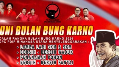 Haul Bung Karno, PDIP Minut Bersih Pantai di Objek Wisata Desa Budo