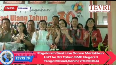 Pagelaran Seni Line Dance Meriahkan HUT ke 30 Tahun SMP Negeri 3 Tenga Minsel