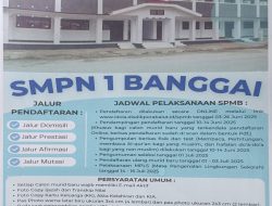 SMPN 1 Banggai Buka Penerimaan Murid Baru T/A 2025/2026, Sistem Pendaftaran Gratis
