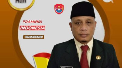 Kepala Badan Kesatuan Bangsa dan Politik (Kesbangpol) Kabupaten Banggai Laut, SAIFUL U. USURIA, SE.,M.Si. Mengucapkan: Selamat Memperingati HUT “PRAMUKA Ke-64. “Kolaborasi Untuk Membangun Bangsa.”