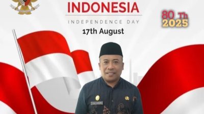 Kepala Dinas Pariwisata & Kebudayaan Kabupaten Banggai Laut, LAODE KAIMUDIN, SE. Mengucapkan: Selamat Memperingati HUT Kemerdekaan RI ke-80, 17 Agustus 2025. “Bersatu Berdaulat, Rakyat Sejahtera, INDONESIA Maju”.