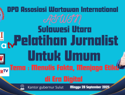 ‎Tevri Ngantung Ketua  DPD Assosiasi Wartawan Internasional Sulut Sebut Warga Wajib Ikut  Pelatihan Jurnalis