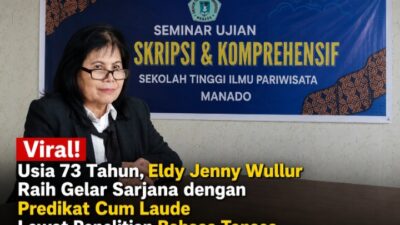 Viral! Usia 73 Tahun, Eldy Jenny Wullur Raih Gelar Sarjana dengan Predikat Cum Laude Lewat Penelitian Bahasa Tonsea
