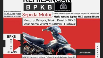 Berita Kehilangan BPKB Sepeda Motor