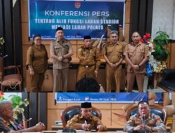 TANGGAPI ISU ALIH FUNGSI LAHAN POLRES, PEMKAB BANGGAI LAUT, KLARIFIKASI MELALUI KONFERENSI PERS