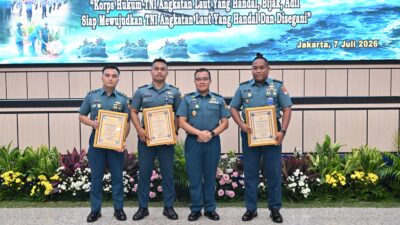Ukir Prestasi Gemilang Di HUT Ke-4 Korps Hukum TNI AL, Diskum Kodaeral III Raih Juara I Lomba Kinerja Antar Kotama Dinas Hukum TNI AL