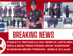 Stanley O. Pratasik, S.H., M.H. Resmi Dilantik Menjadi Kepala Seksi Tindak Pidana Umum Kejaksaan Negeri Tomohon